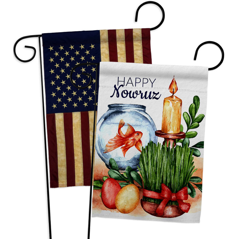 Drapeau de jardin en polyester 2 côtés 1 pi 5 po x 1 pi
