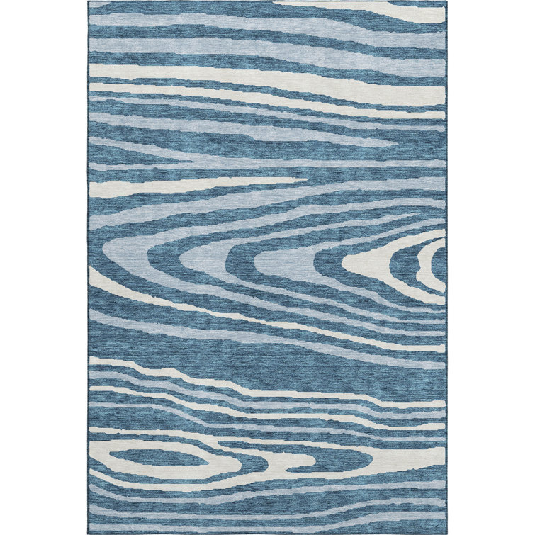 Premium Machine Washable Prisco Navy Rug