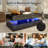 Large High-Glossy Coffee Table,Modern Coffee Table With 2 Sliding Drawers &16 Colors LED Lights-106359895