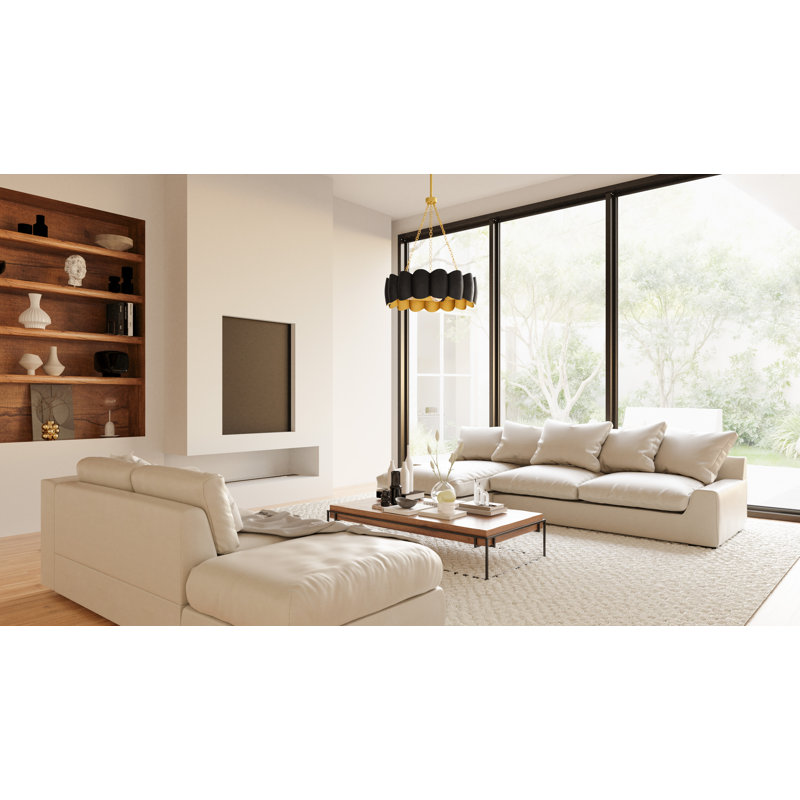 Luminaire suspendu noir mat 5 lumières Santana