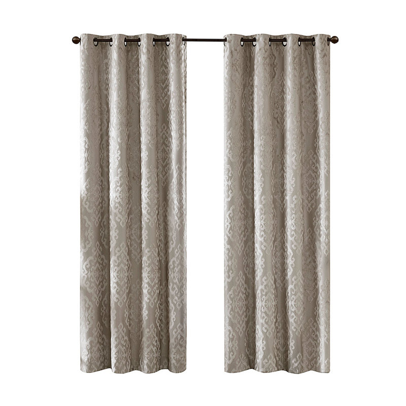 Rideau tricoté en jacquard damassé occultant avec œillets (seulement 1 panneau PC)