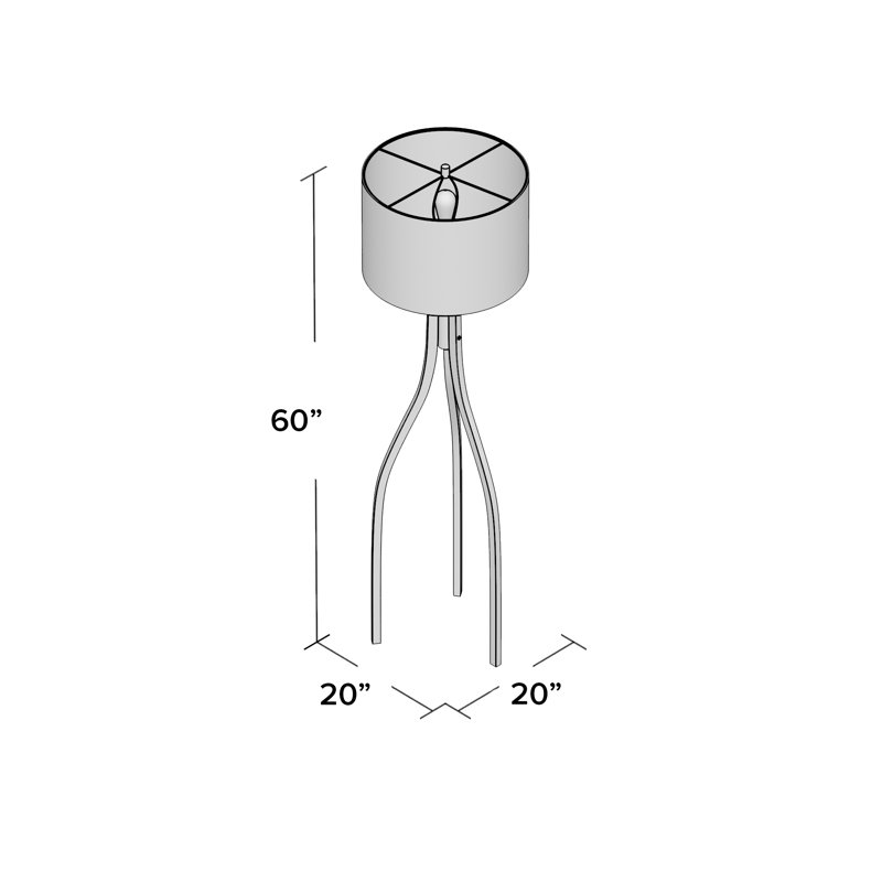 Ornette 60" Tripod Floor Lamp, Light Gray