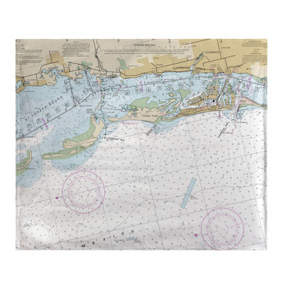 Nautical Map Throw Blanket