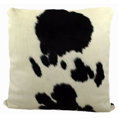Animal Print Leather/Suede Reversible Throw Pillow