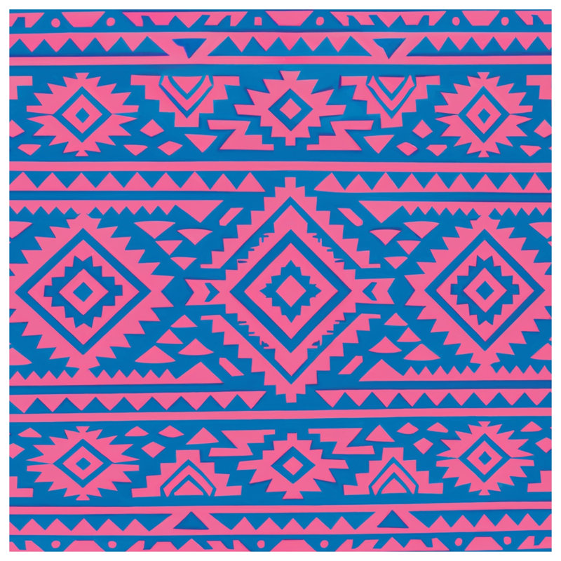 Couvertures à motif tribal rose et bleu, 50in W x 60in H