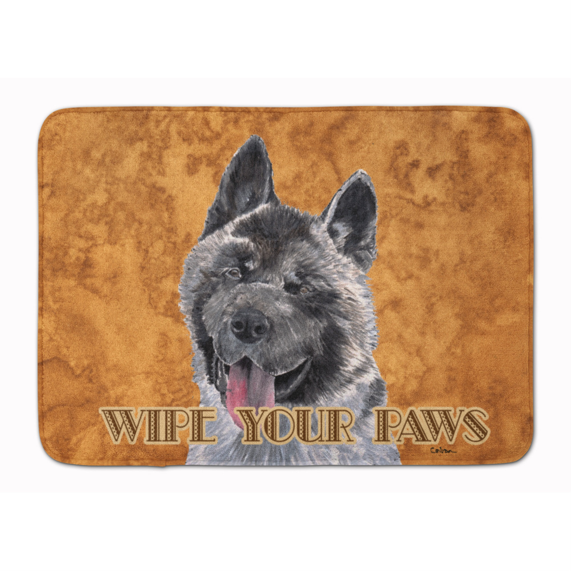 East Urban Home Akita Wipe your Paws Rectangle Microfiber Non-Slip Bath ...