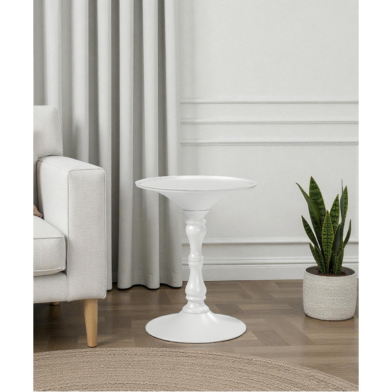 Table d'appoint Pochea Home Beedeville Bishop, Blanc