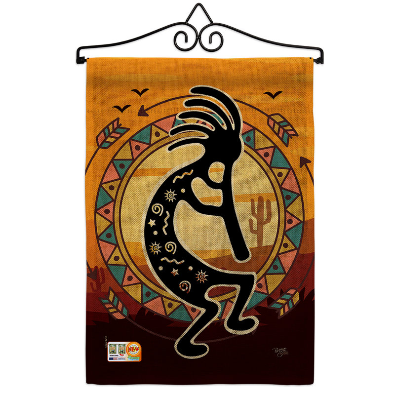 Drapeau de jardin 19 x 13 po Warby Kokopelli