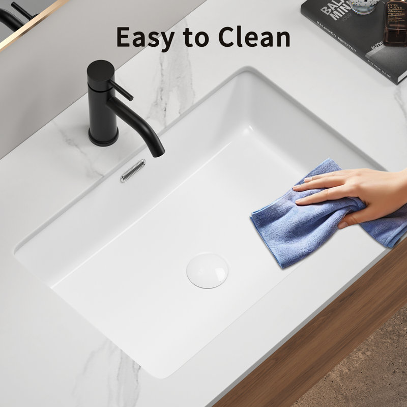 Metter 24" x 16" Undermount Bathroom Ceramic Sink