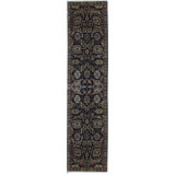 Hand-Knotted High-Quality Black and Gold Runner