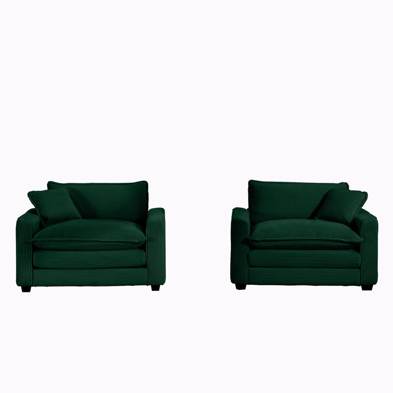 Fauteuil en velours côtelé 2 pièces