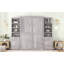  Lit escamotable double avec tablettes de rangement latérales, compartiments ouverts et cadre pliable, gris