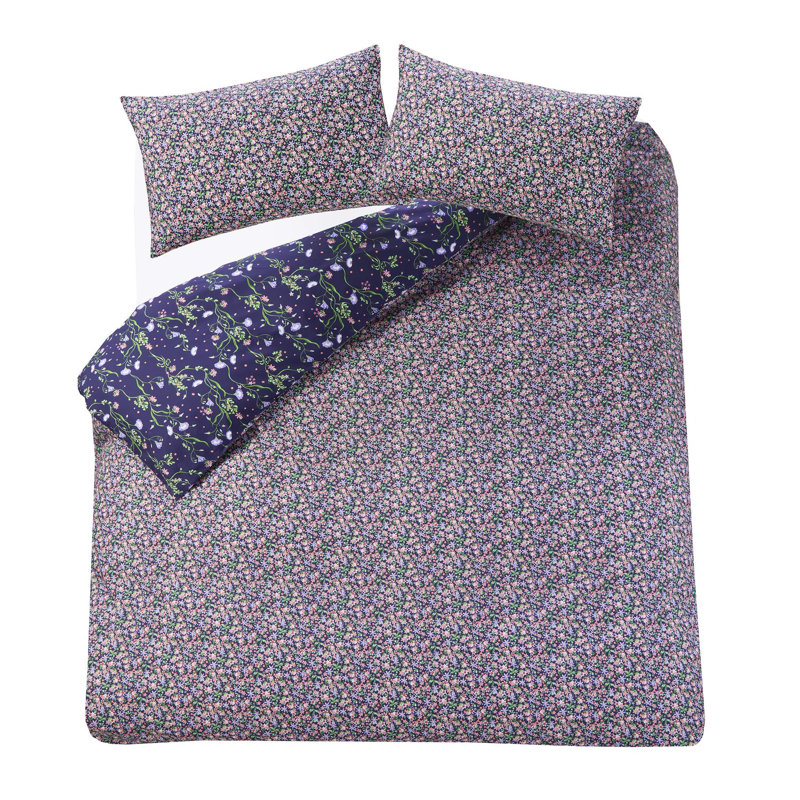 Cath Kidston Nightshade Navy Duvet Cover Set Floral Themed Bedding Set, Double Duvet Cover + 2 Pillowcases