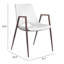 Ensemble de deux fauteuils de salle à manger rembourrés à dossier ouvert en similicuir blanc et brun-286450954