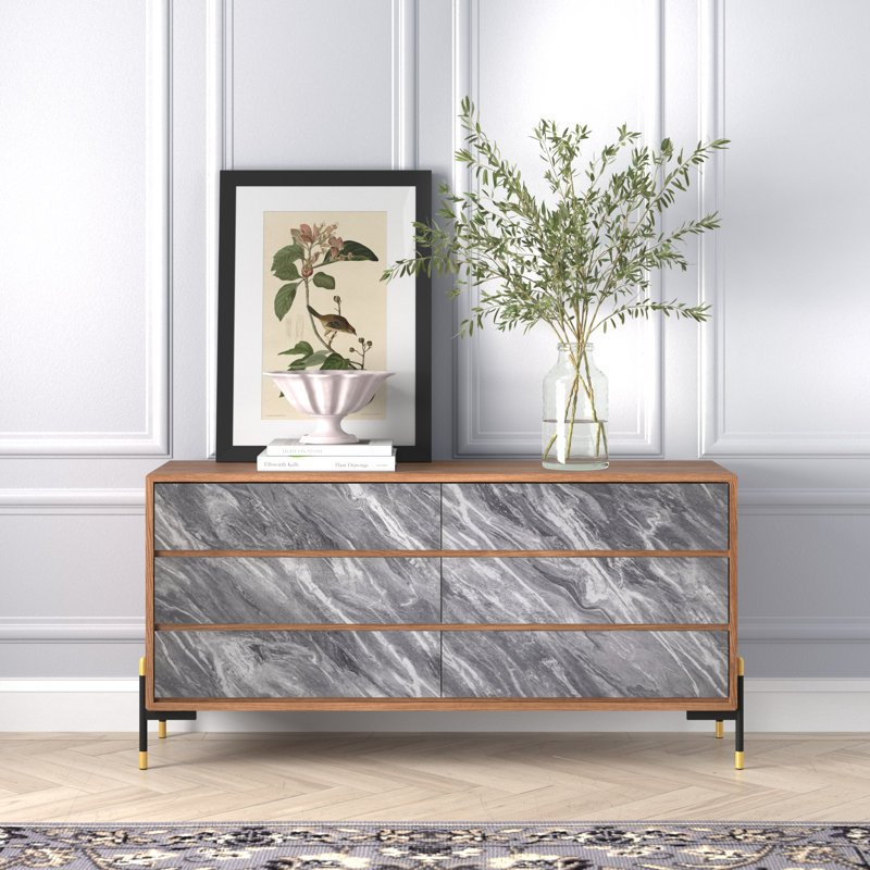 Commode double 6 tiroirs Sisemore