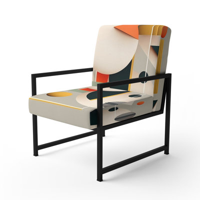 Daryanani - Fauteuil rembourré à motif géométrique abstrait