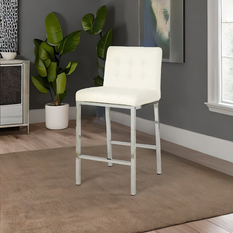 Tabouret de comptoir 25,4 po Gurtrue, Blanc