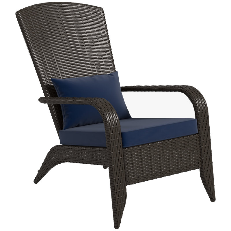 Chaise Adirondack en résine Ranylah, Bleu foncé