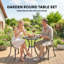 Outsunny 3 Pcs Aluminium Bistro Set Dining Table Chairs Antique Brown