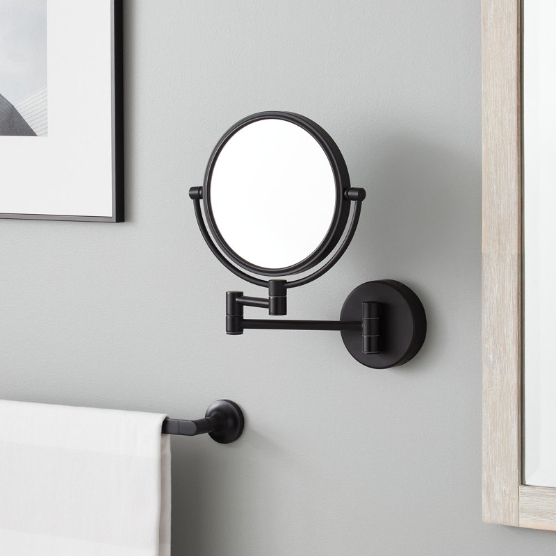 Ramana 12-3/4" x 10-1/2" Framed Make Up Mirror, Satin Black