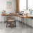 Walnut L-Shaped Solid Wood Writing desk-1077246743-1077246731