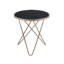 Table de bout noire et champagne avec plateau en verre