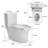 White Ceramic Toilet, 1.1/1.6 Elongated Comfort Height, & , Long-Lasting Close Seat T039wt Closely