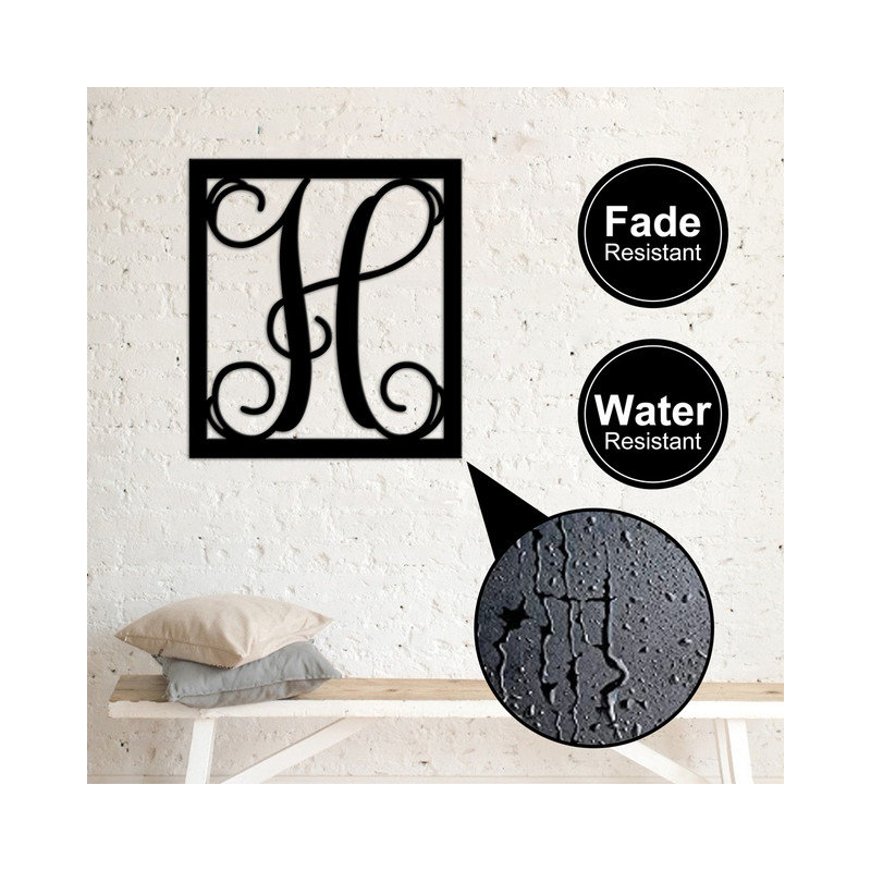 Breandon Water Resistant Steel Text & Numbers Wall Decor
