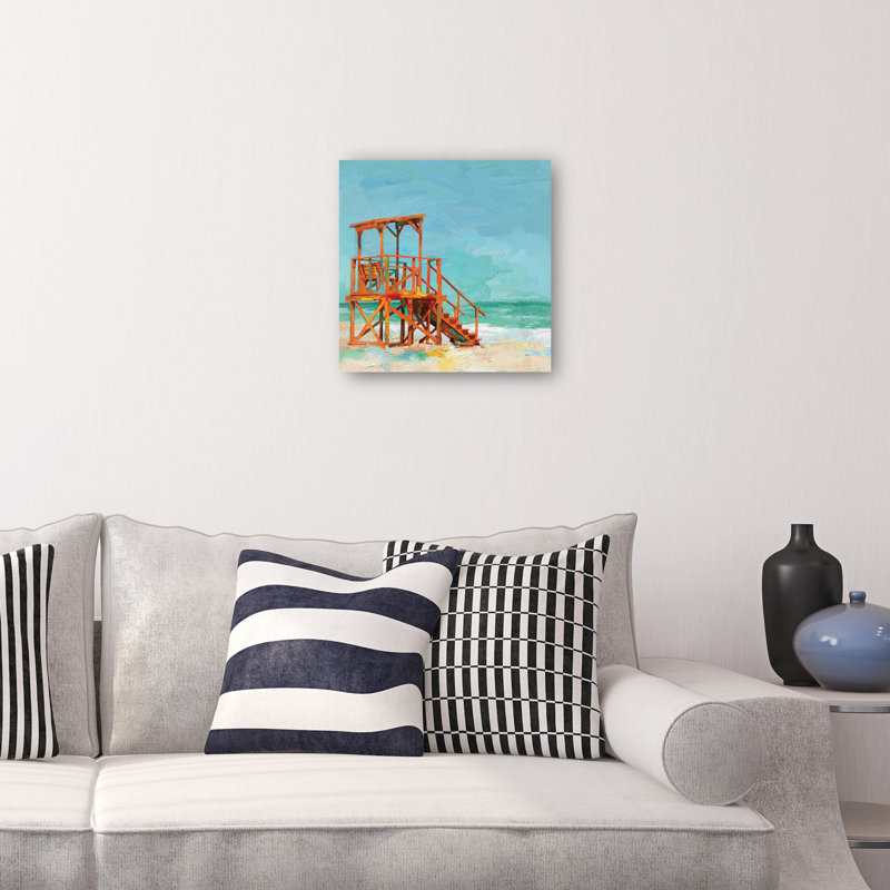 Lifeguard 20x20 Blue and White Canvas Art Print
