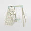 Mercia Wooden Round Pole Single Swing With Climbing Wall
