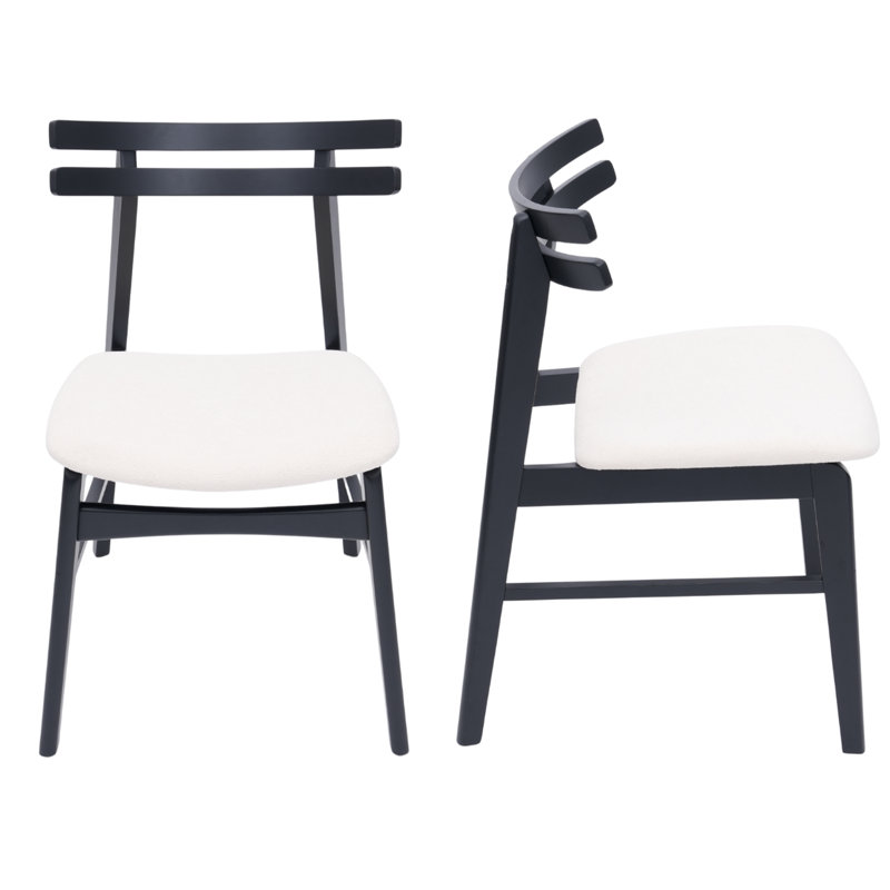 Chaises d'appoint de salle à manger rembourrées modernes avec pieds courbés et en bois massif pour la salle à manger / salon