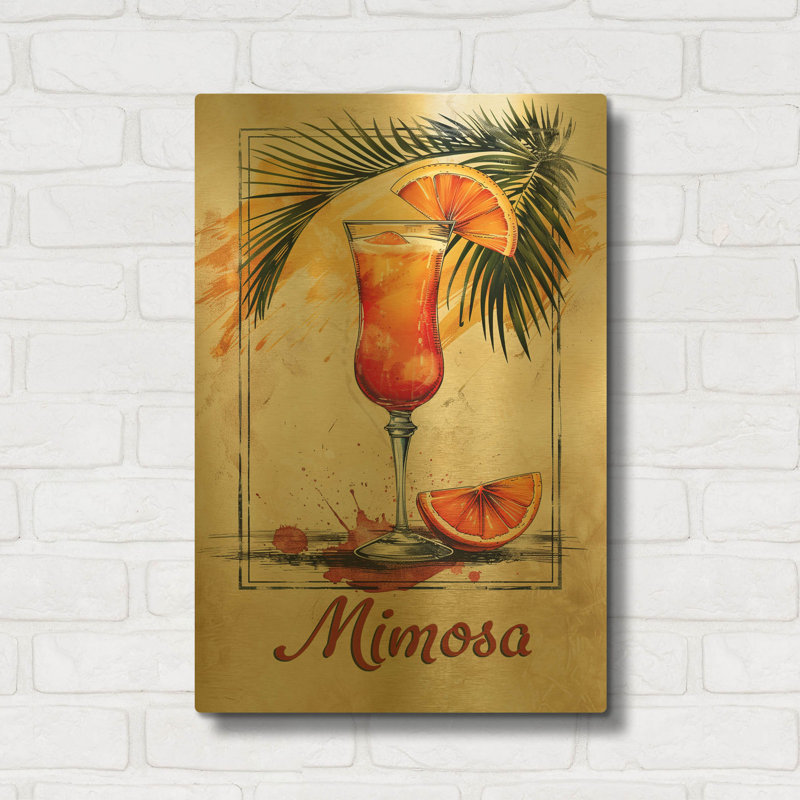 Tableau mural en métal doré « Mimosa » de Momart, 40,6 cm x 61 cm, 16"x24"