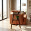 Table d'appoint ronde Mid-Century moderne en bois massif à 2 niveaux avec tablette de rangement - petite table de bout décorative et table de chevet pour le salon, la chambre à coucher et les petits espaces