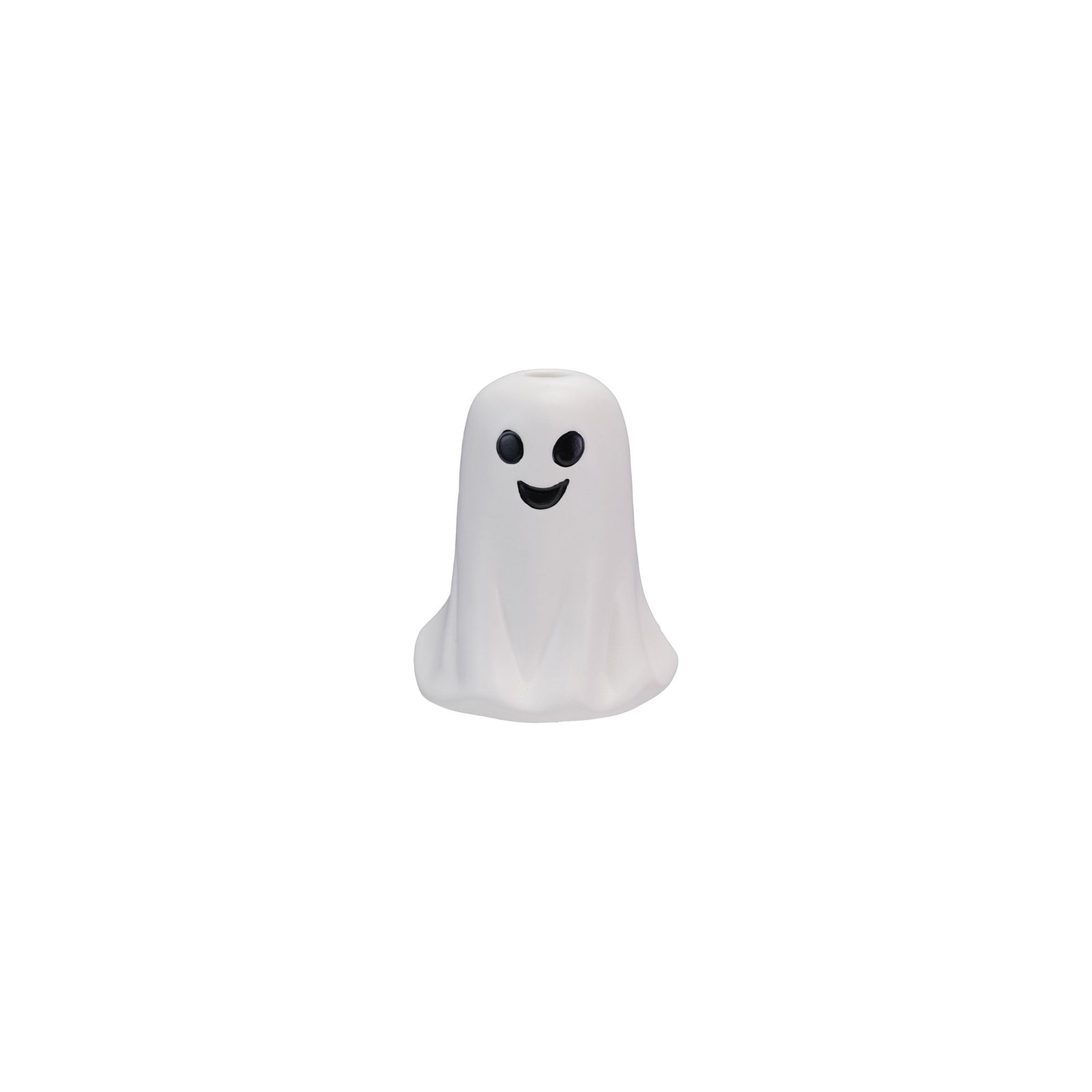 Tall Stoneware Ghost Shaped Taper Holder, 3.5" H x 2.88" W x 2.88" D
