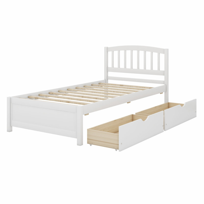 Platform Storage Bed, White