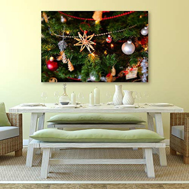Christmas Holiday Celebration Tree X02 - Wrapped Canvas Photograph, 16" H x 24" W