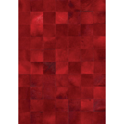 Teague Geometric Cowhide Hand Woven Area Rug