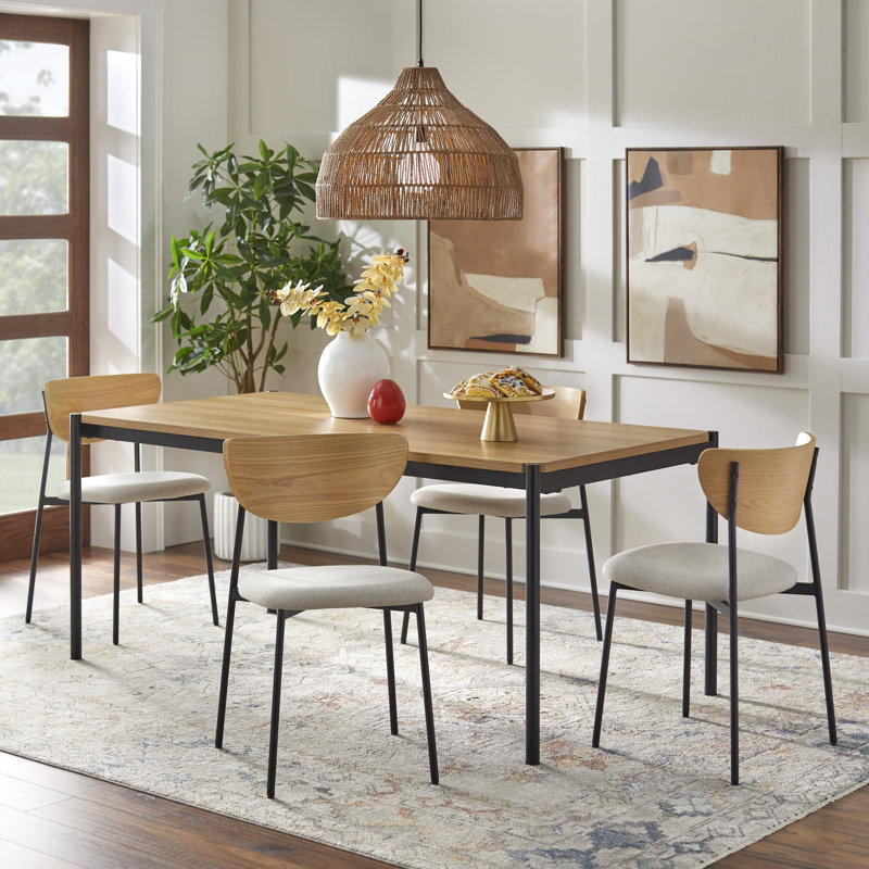 Jeremaiah Rectangular Dining Set, 5 Pieces: Table, 4 Chairs