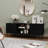 Contemporary TV Stand for 55-75 Inch TVs, Entertainment Center with Storage Cabinets and Open Shelves, Textured Pattern Console for Living Room-740626990
