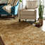 Tapis rectangulaires modernes en coton noué à la main à motif de damas doux brun et ivoire modernes et élégants-951375645