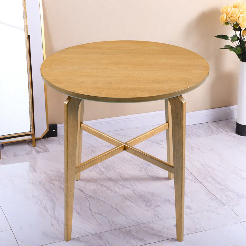 Tables de salle à manger robustes en bois aggloméré rond (table seulement, sans chaises, avec plateau et pieds), cuisine moderne
