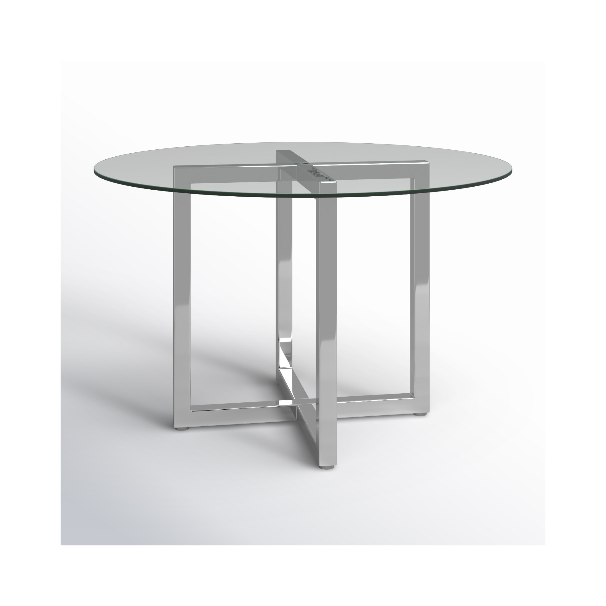Dern Glass Round Dining Table, Standard (30" Height), 48" W x 48" L