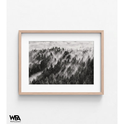 Forêt et montagnes, art mural surdimensionné, impressions photo en noir et blanc forêt brumeuse, paysage de montagne, impressions noir et blanc