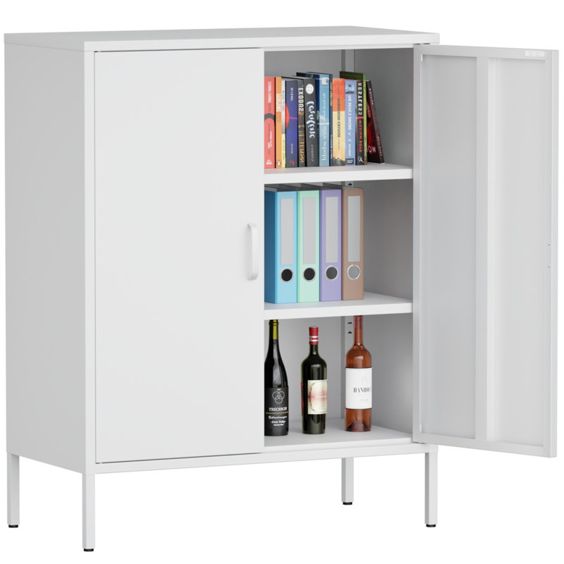 Le casier de rangement en métal, d'une hauteur de 40 pouces, est livré avec 2 portes et convient aux maisons, aux bureaux et aux bars à café.