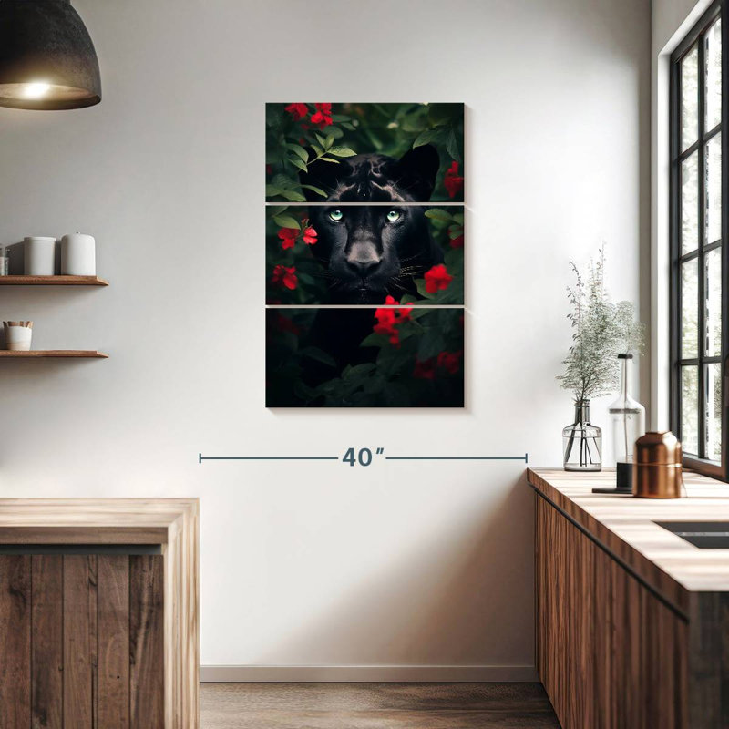Fleurs de panthère noire Brampt II, H 38 po x l 24 po