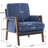 Quinze Mid Century Modern Upholstered Chenille Solid Wood Accent Armchair-156942151
