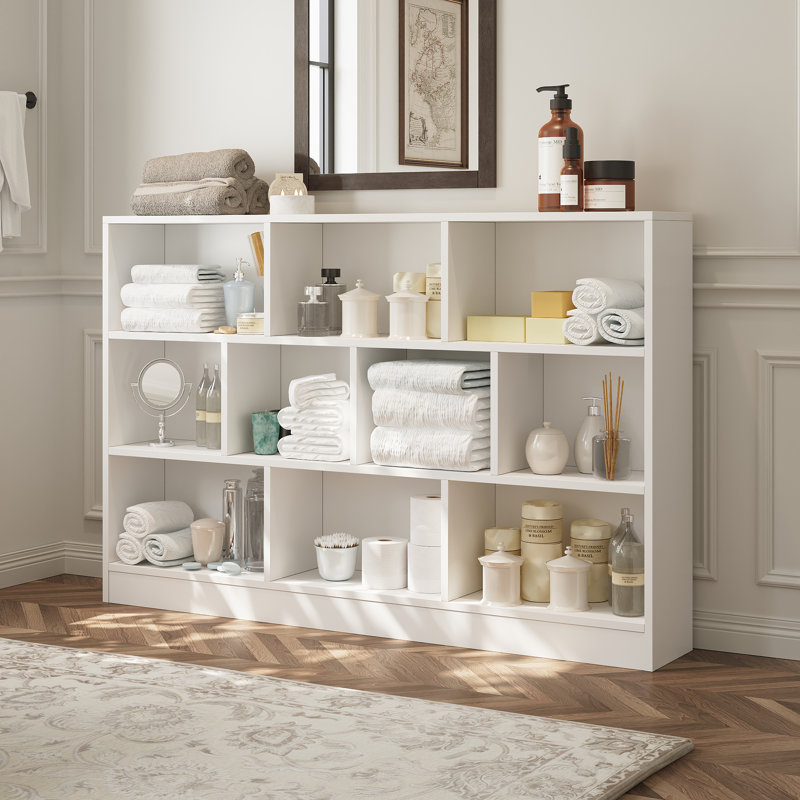 Binegar 40.9'' H Cube Bookcase, White, 41" H x 55" W x 9.4" D