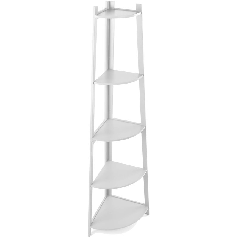Cardenas 5 Tier Corner Bookcase, White