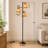 72.25" Boho 3-Light Rattan Tree Metal Floor Lamp