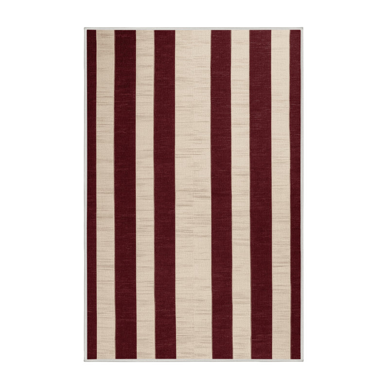 Tapis beige à carreaux lavable à la machine, Rectangle 2 pi x 3 pi